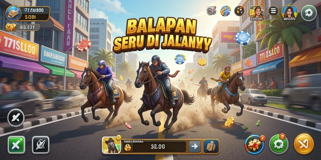 Tampilan gameplay <strong>171SLOT</strong> dengan balapan yang mendebarkan.
