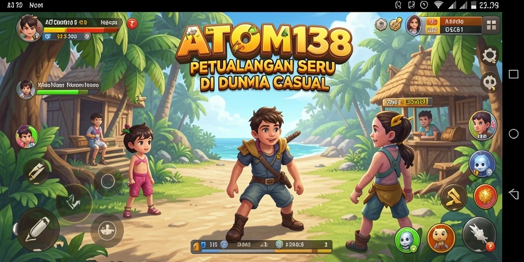 Tampilan gameplay ATOM138 yang seru dan penuh warna.