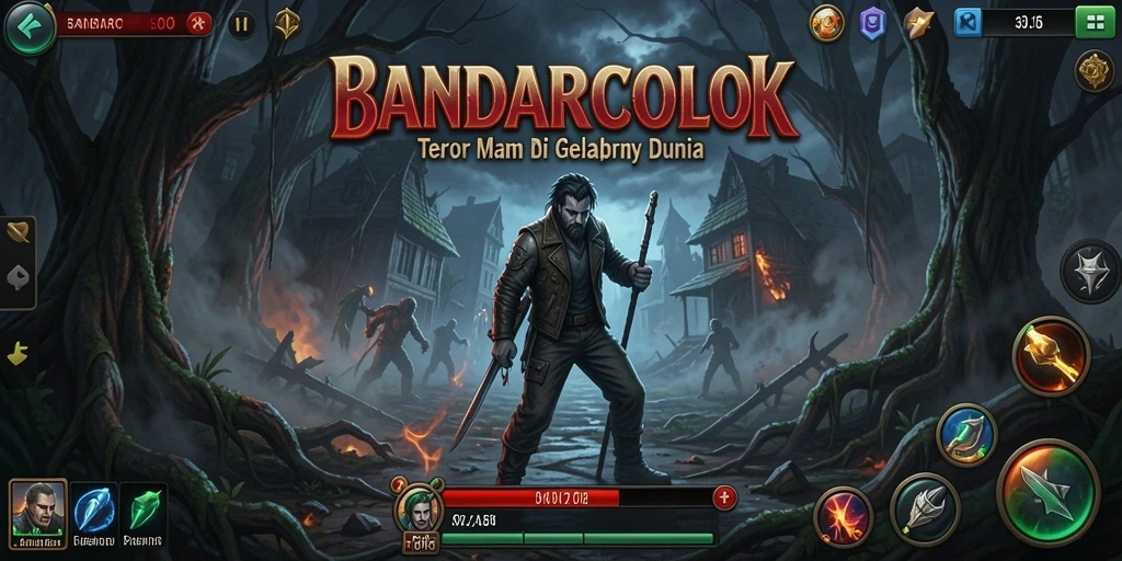 Tampilan menyeramkan dari dunia BANDARCOLOK dengan elemen horor yang mendalam.