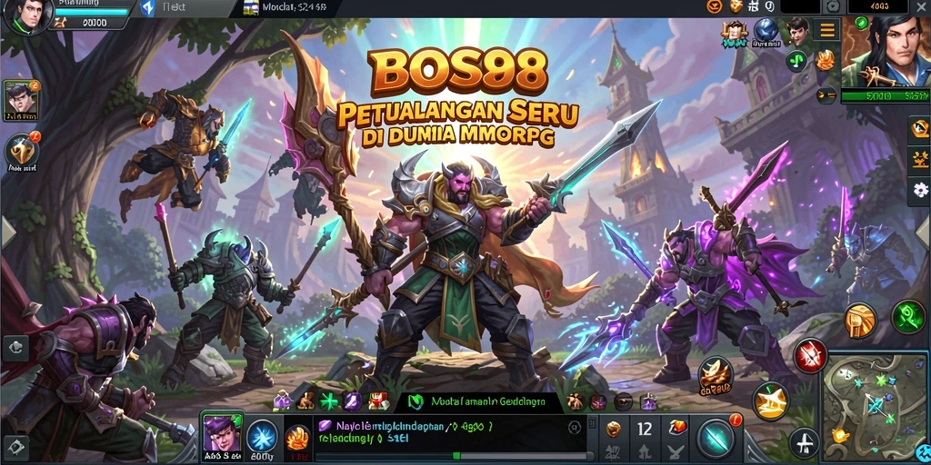 Screenshot utama BOS88 menampilkan aksi seru dalam game MMORPG.