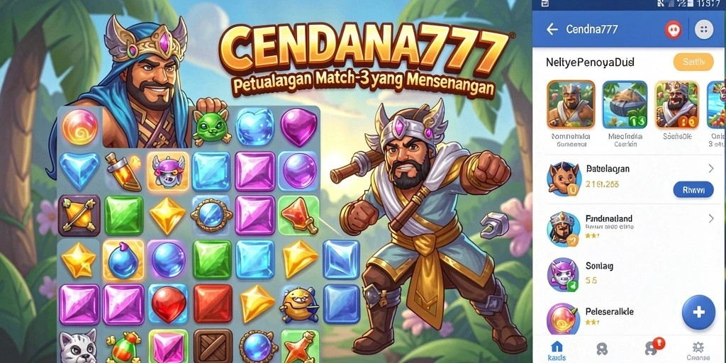 Tampilan gameplay seru CENDANA777 saat mencocokkan elemen.
