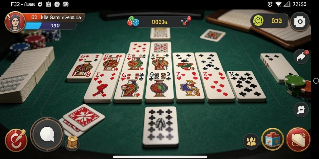 Screenshot F32 dengan gameplay seru Domino.