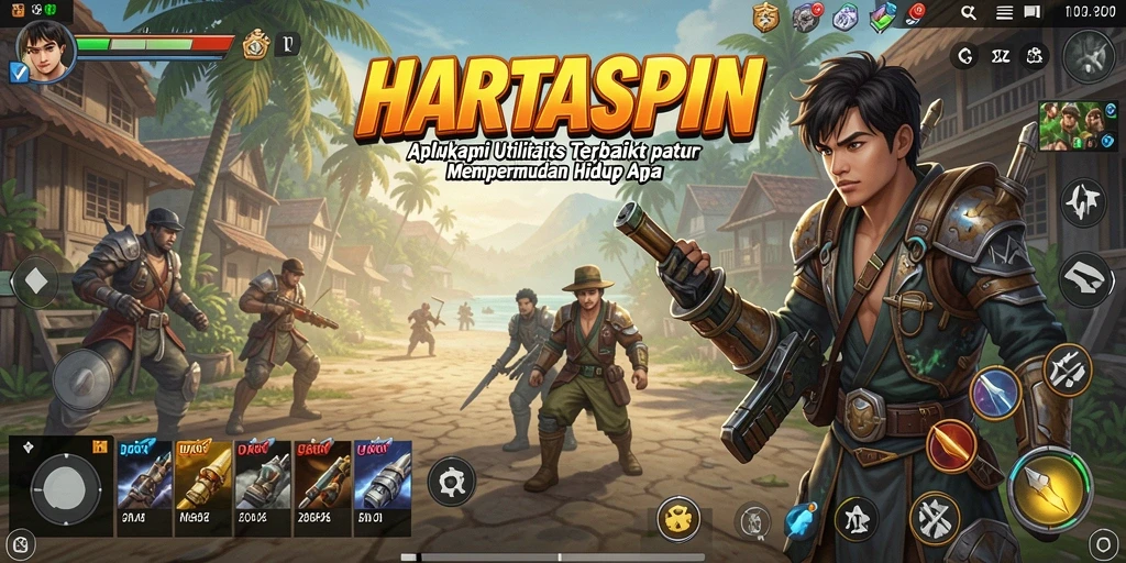 Screenshot utama HARTASPIN menampilkan antarmuka pengguna yang sederhana dan efisien.