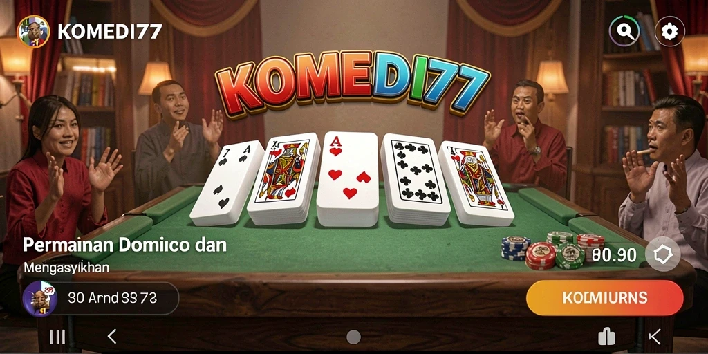 Tampilan gameplay menarik dari KOMEDI77 dalam permainan Domino.