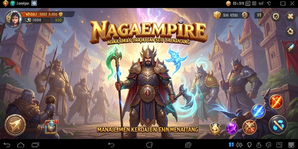 Tampilan gameplay NAGAEMPIRE yang menegangkan dan strategis.