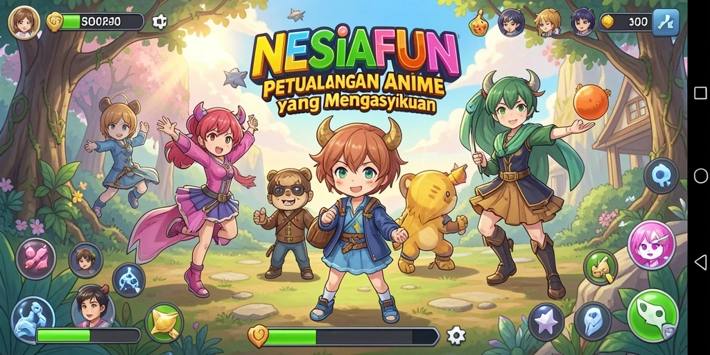 Screenshot NESIAFUN menampilkan aksi seru karakter anime dalam petualangan epik.