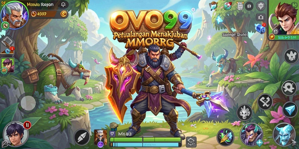 Tampilan gameplay menakjubkan OVO99 dalam dunia MMORPG.