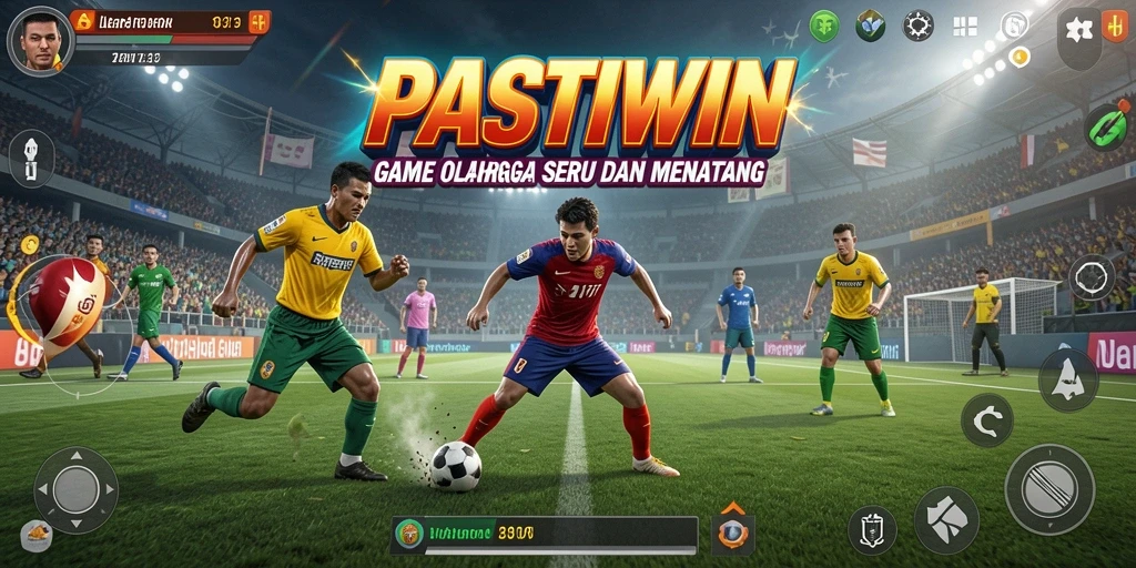 Screenshot PASTIWIN yang menunjukkan aksi seru di lapangan olahraga.
