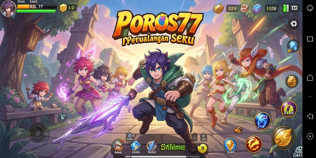 Tampilan menarik dalam gameplay POROS77 yang penuh warna.