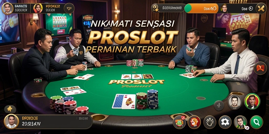 Tampilan gameplay Poker yang mendebarkan di PROSLOT.