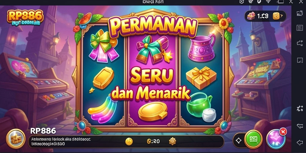 Tampilan gameplay menarik dari RP886 dengan tema slot yang beragam.