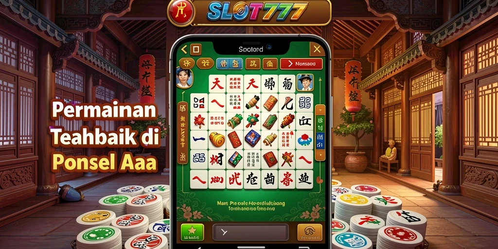 Tampilan gameplay menarik dari SLOT777 yang menampilkan sesi permainan Mahjong.