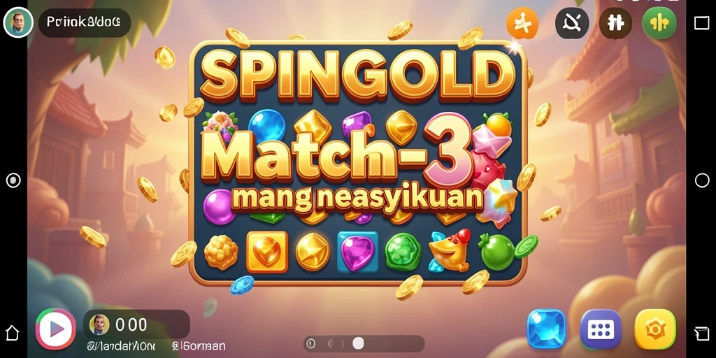 Screenshot gameplay SPINGOLD yang seru dengan elemen Match-3.