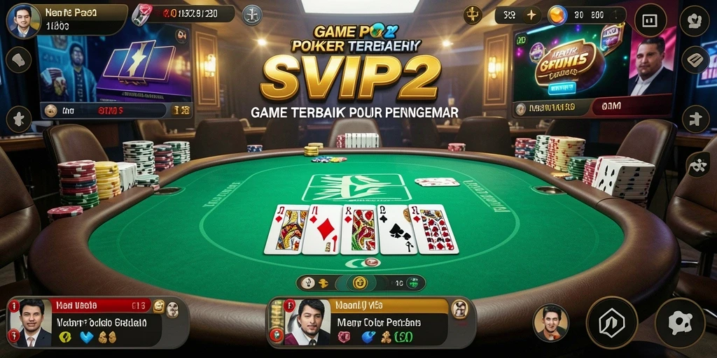 Screenshot gameplay SVIP2 menunjukkan aksi poker yang mendebarkan.