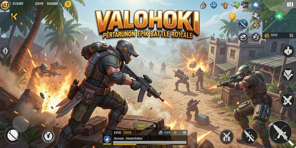 Gameplay intens VALOHOKI dengan pertempuran seru.